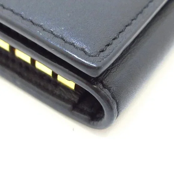 SAINT LAURENT PARIS - Black Gold Leather Key Case 151-072625 - Picture 5 of 11